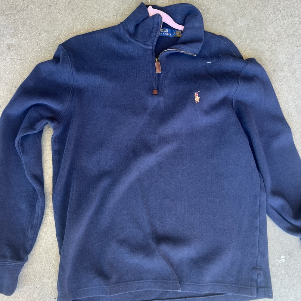 Polo by Ralph Lauren Men's Dark Blue Zip-Up Sweater